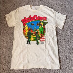 Pink Floyd White Graphic Tee with Red Accent